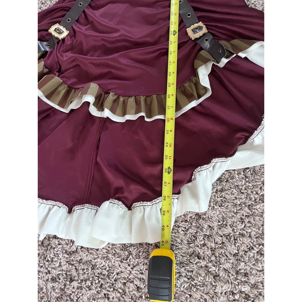Spirit Halloween Steampunk Saloon Girl Costume Dress Burgundy Brown Medium 8-10 - Picture 6 of 6